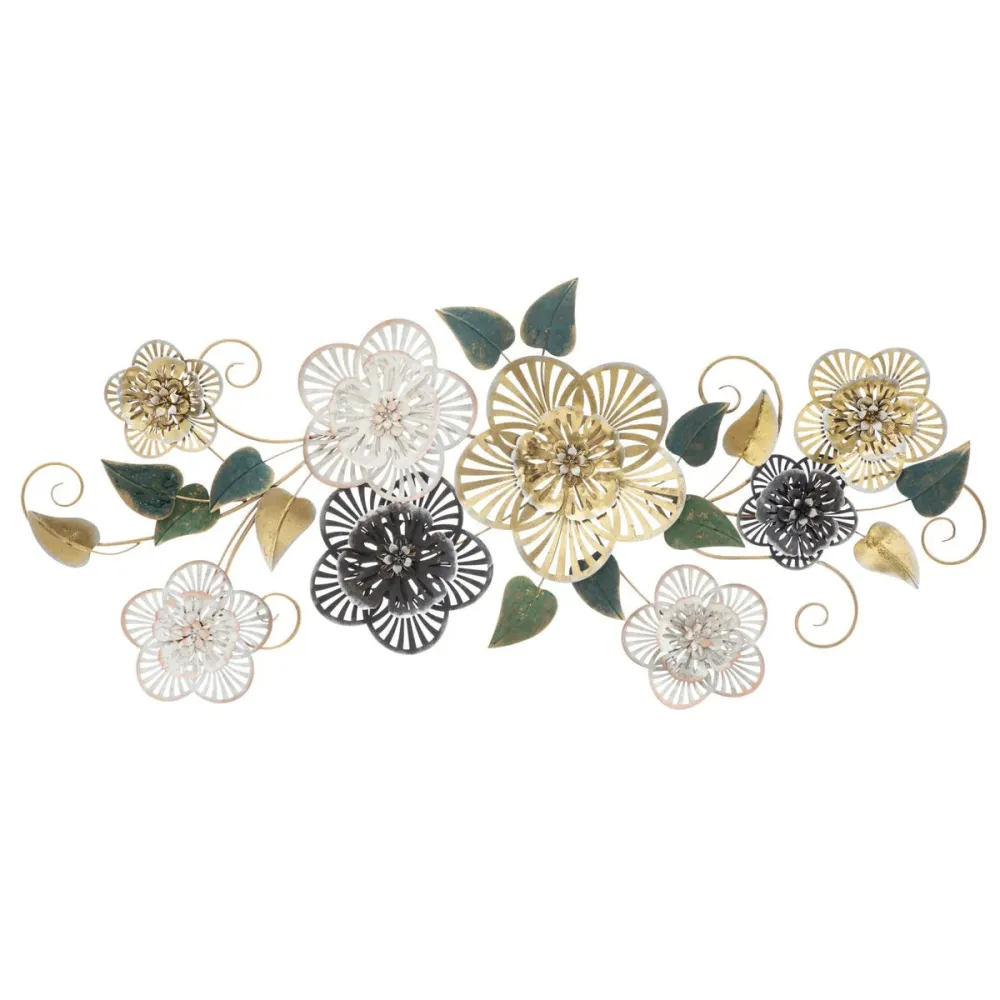 Panneau décoratif mural en métal à motifs de feuilles – Pièce décorative 3D élégante Mauro Ferretti