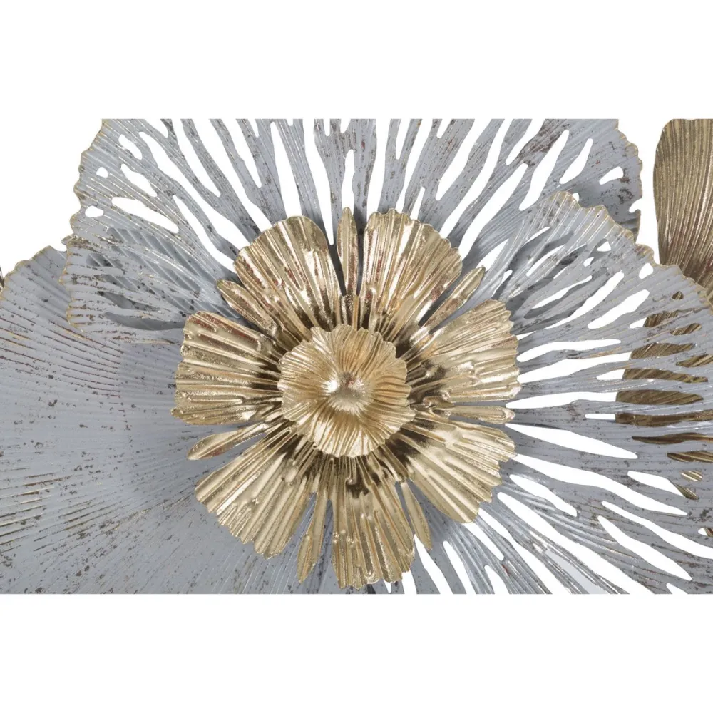 Panneau 3D Feuilles et Fleurs – Décoration artistique en métal sur le thème de la nature Mauro Ferretti