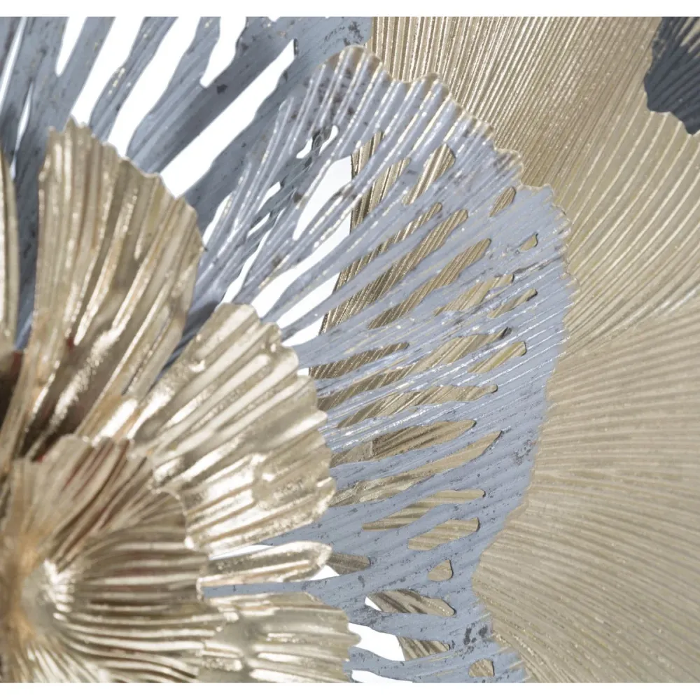 Panneau 3D Feuilles et Fleurs – Décoration artistique en métal sur le thème de la nature Mauro Ferretti
