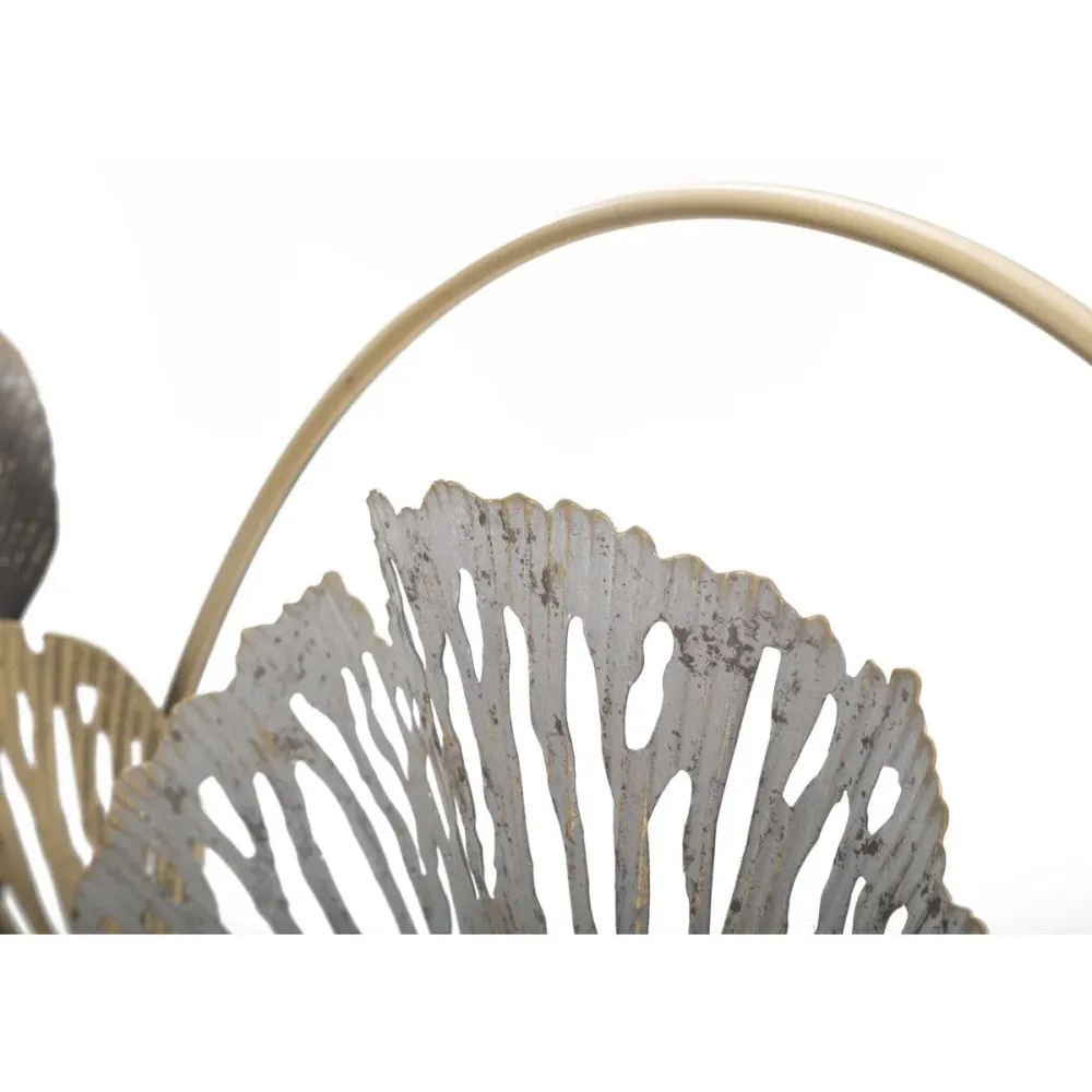 Panneau 3D Feuilles et Fleurs – Décoration artistique en métal sur le thème de la nature Mauro Ferretti