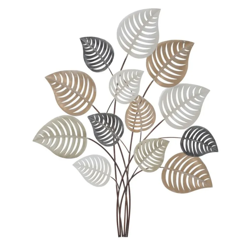 Panneau métallique 3D en forme de feuille – Décoration murale exotique inspirée par la nature Mauro Ferretti