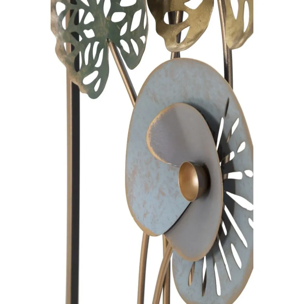 Panneau métallique 3D à motif de feuilles – Décoration moderne inspirée par la nature Mauro Ferretti