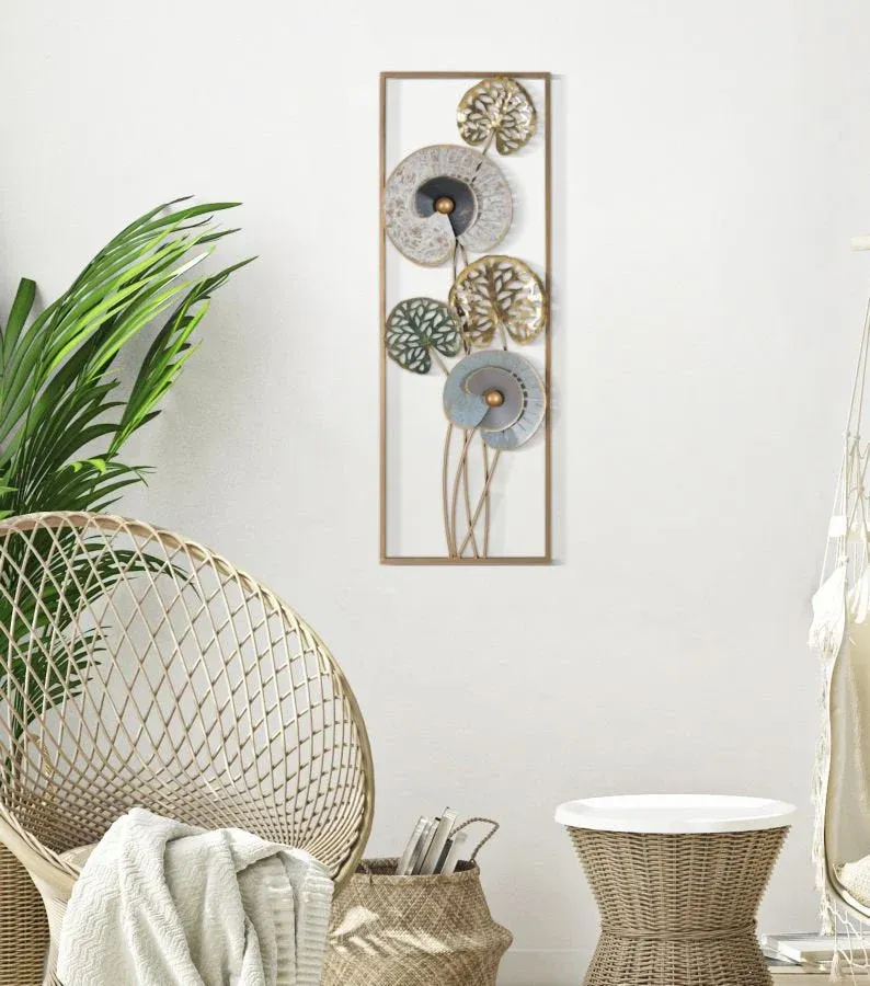 Panneau métallique 3D à motif de feuilles – Décoration moderne inspirée par la nature Mauro Ferretti