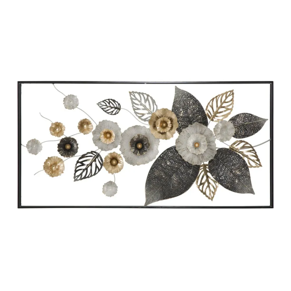 Panneau métallique à motif de feuilles – Décoration nature 3D moderne Mauro Ferretti