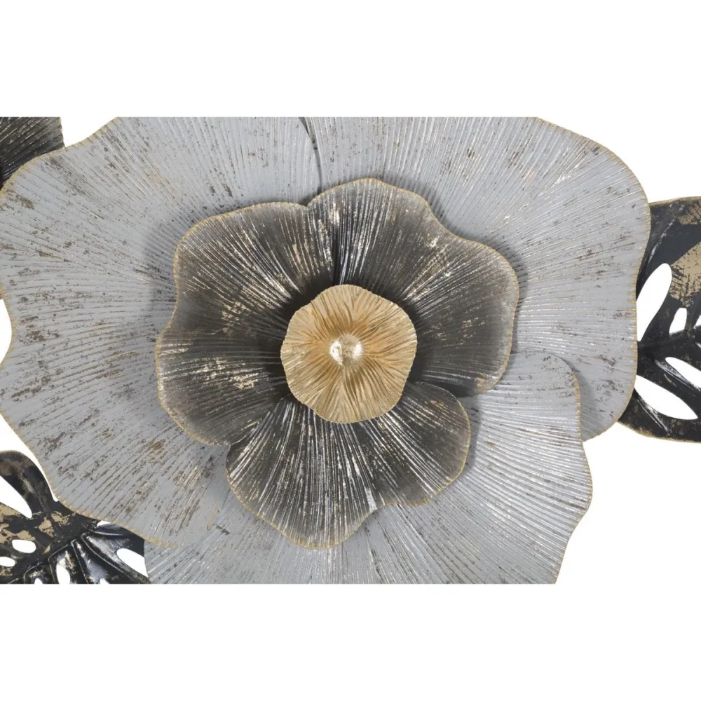 Panneau métallique 3D à motif floral et de feuilles – Décoration murale élégante Mauro Ferretti
