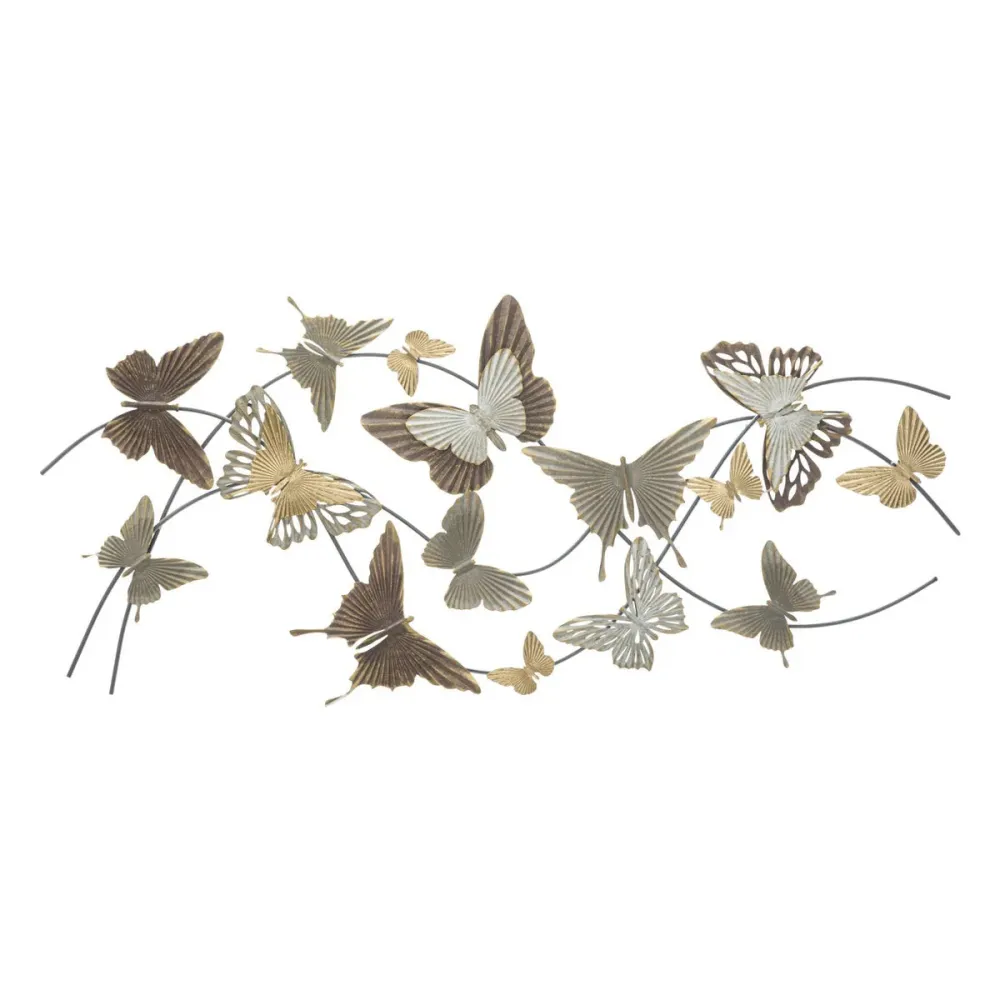 Panneau mural papillon en métal – Décoration artistique 3D vintage Mauro Ferretti