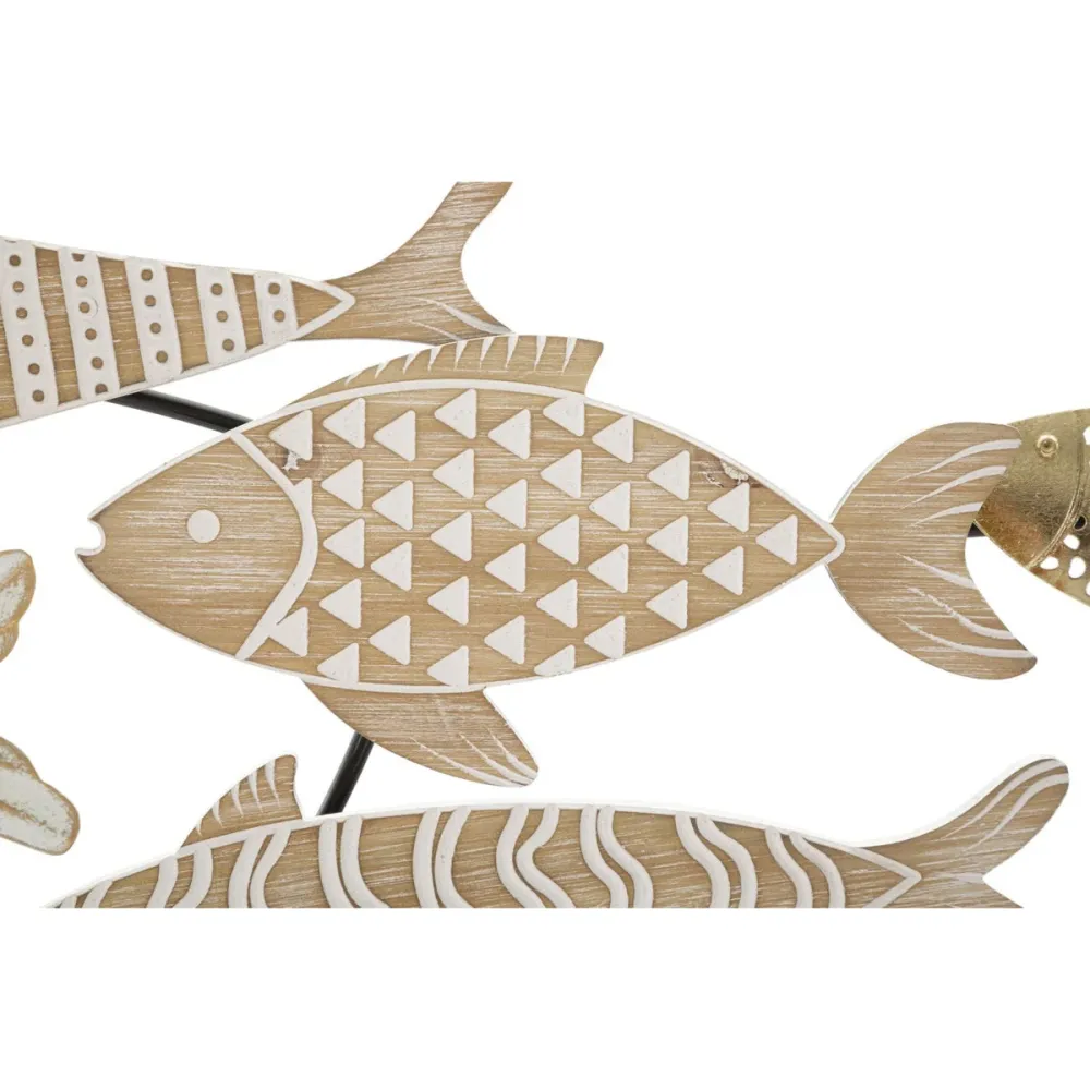 Panneau mural 3D représentant des poissons – Œuvre d'art aquatique moderne en métal Mauro Ferretti