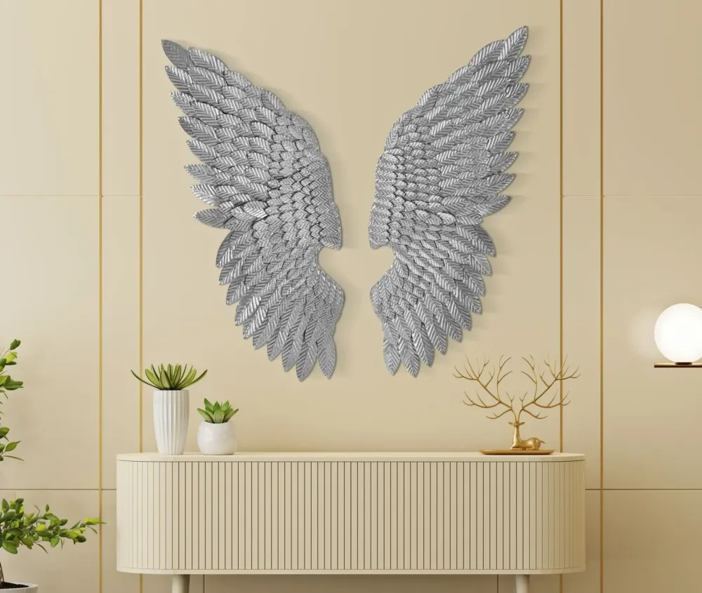 Panneau mural Silver Wing – Élément décoratif glamour Mauro Ferretti