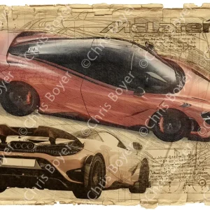 ART PRINT "DA VINCI" - McLAREN 765LT - Ref : DV024