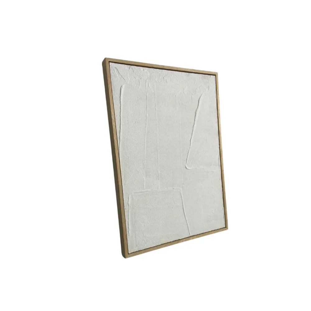 Oeuvre Nevers - Blanc - Cadre en chêne - D90 x H120 cm