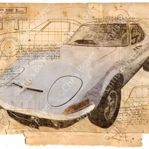 ART PRINT "DA VINCI" - OPEL GT 1900 - Ref : DV014