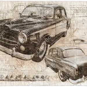 ART PRINT "DA VINCI" - PEUGEOT 403 - Ref : DV060