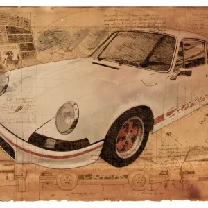 ART PRINT "DA VINCI" - PORSCHE 911 Carrera - Ref : DV016