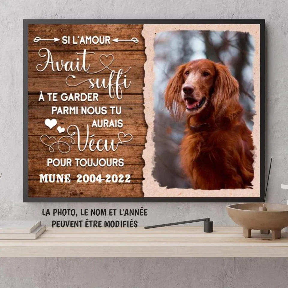 Poster chat/chien personnalisée, cadeau pour amoureux des chiens/chats, Si l'amour avait suffi