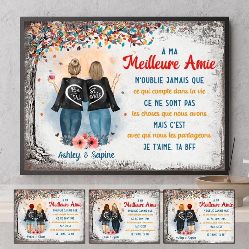Poster personnalisée, Cadeau de la meilleure amie, À ma meilleure amie n'ouble jamais que