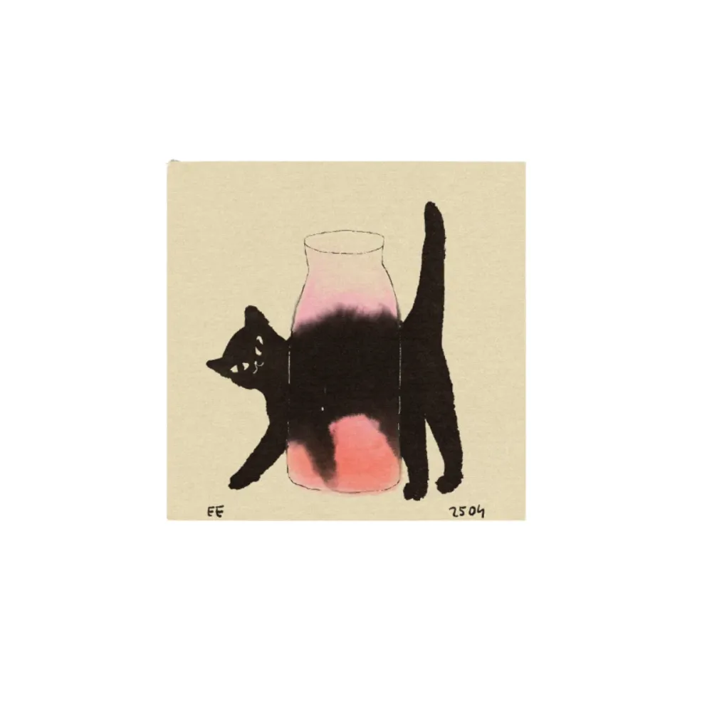 Affiche Enikő Eged - Cat Bottle PSTR Studio