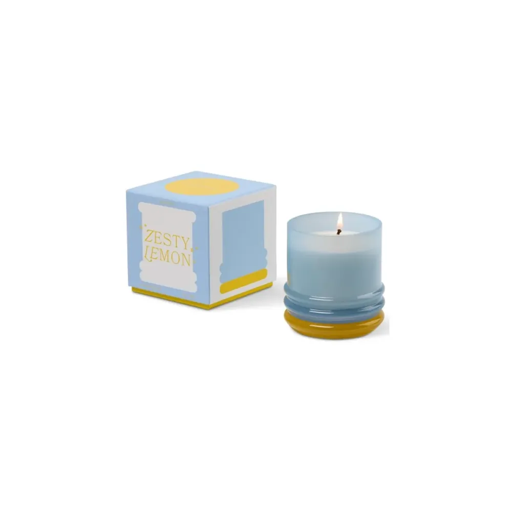 Bougie Stacked Blue and Yellow - Zesty Lemon Sélectionné par Fleux