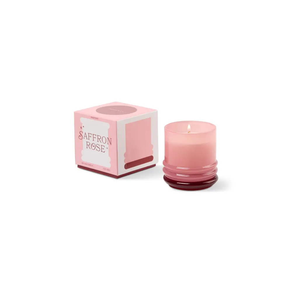 Bougie Stacked Pink and Red - Saffron Rose Sélectionné par Fleux