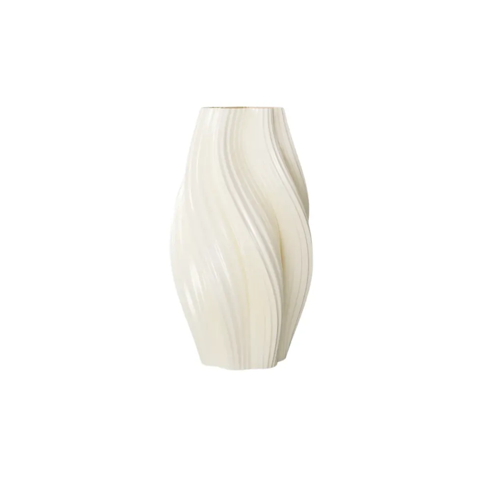 Vase 3D Printed Hot Ice Cream Perle Blanc - 25 cm Sélectionné par Fleux