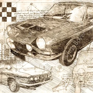 ART PRINT "DA VINCI" - SIMCA 1200S - Ref : DV020