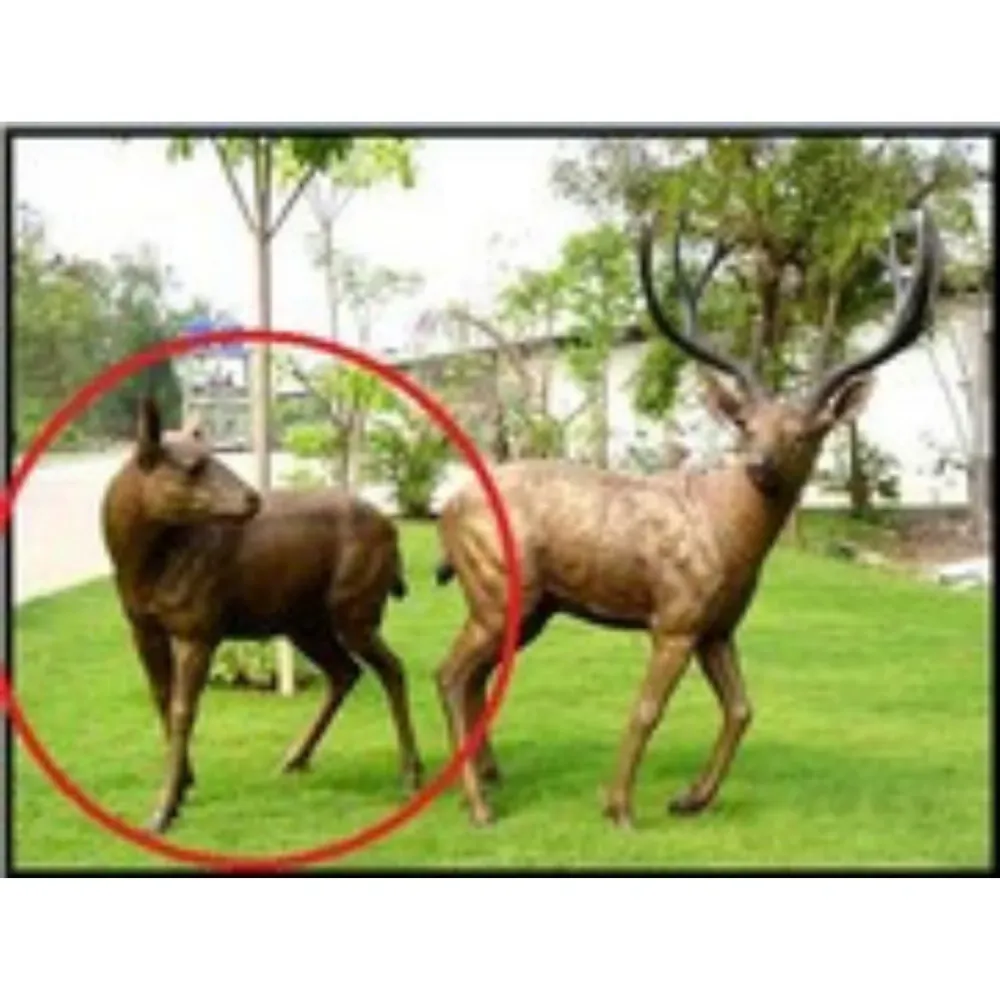 Statue en bronze Cerf femelle 112x50x107cm (HxLxL) Thermobrass