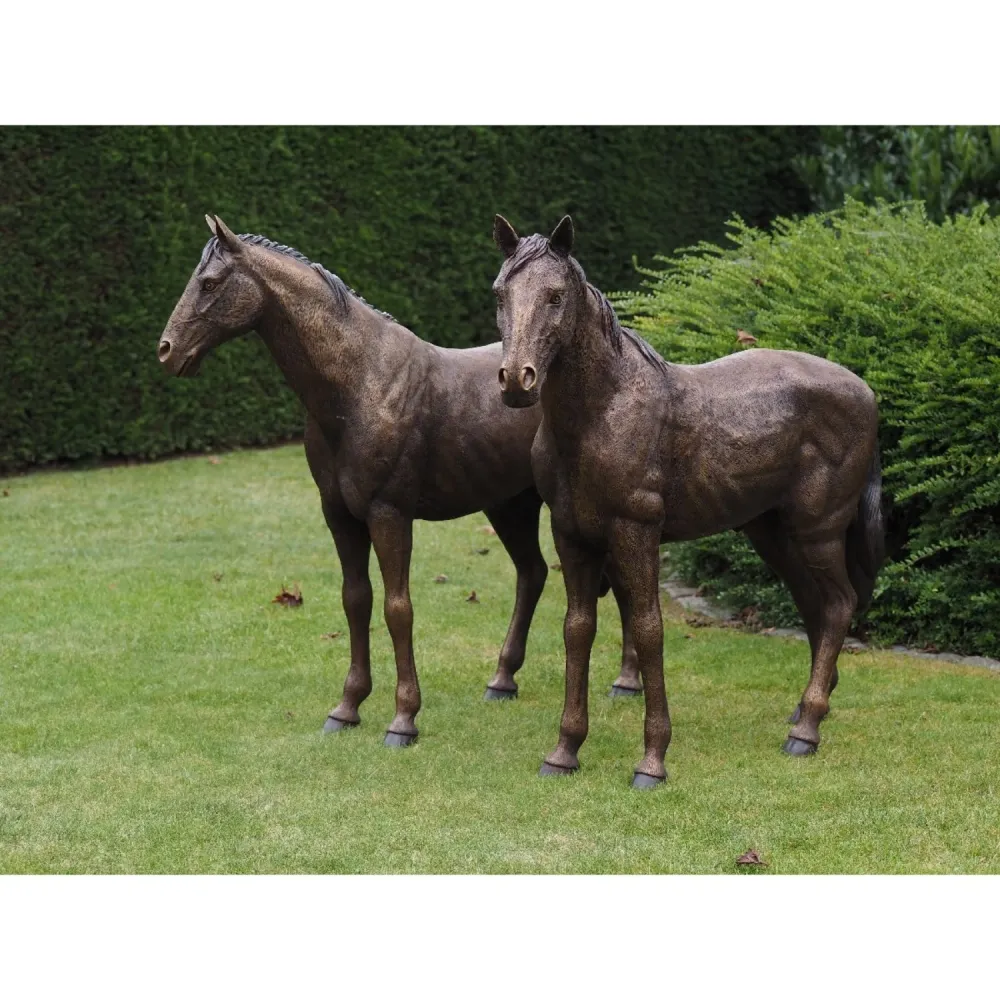 Statue en bronze Couple de chevaux 128x35x125cm (HxLxL) Thermobrass