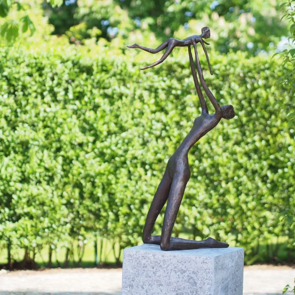 Statue en bronze Mère avec enfant 95x24x46cm (HxLxL) Thermobrass