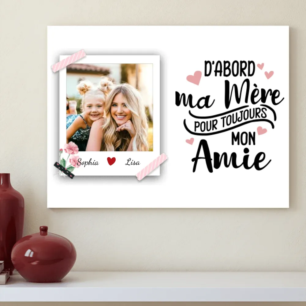 Bloc Acrylique Photo personnalisée, cadeau pour fille, mère et fille, D'abord ma mère pour toujours mon amie Blanc Various...