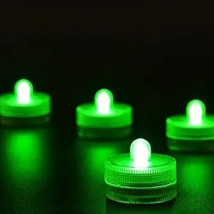 Bougies Chauffe-Plat LED Submersibles Vertes - Étanches Vase Pearlfection