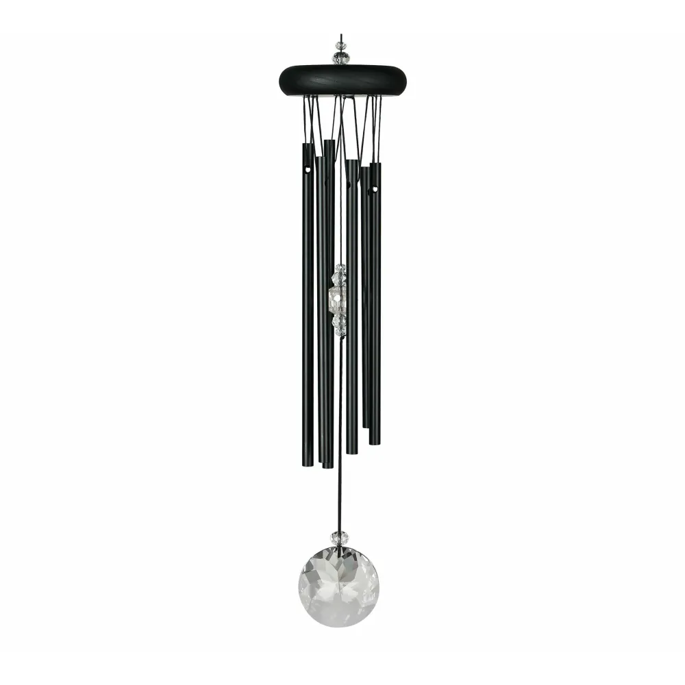 Carillon à Vent Meditation Cristal Noir - 40CM Woodstock