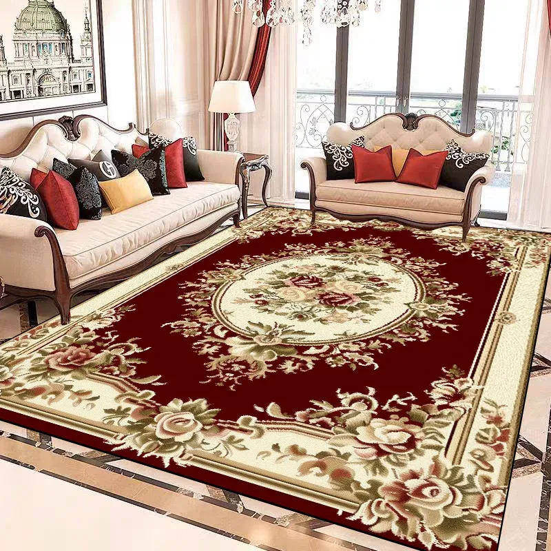 Tapis persan en flanelle doux antidérapant pour salon chambre