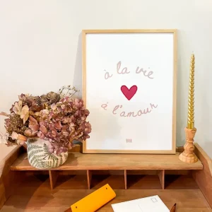 Affiche brodée ''À la vie, à l'amour"