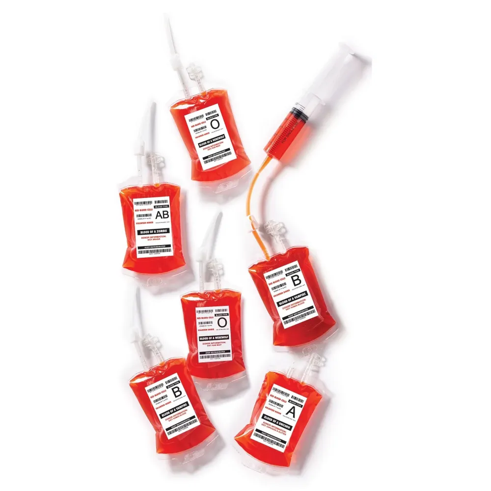 Poches de boisson en forme de poche de sang Amscan