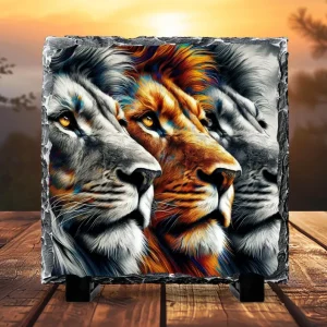 Ardoise Décorative – Lions Majestueux