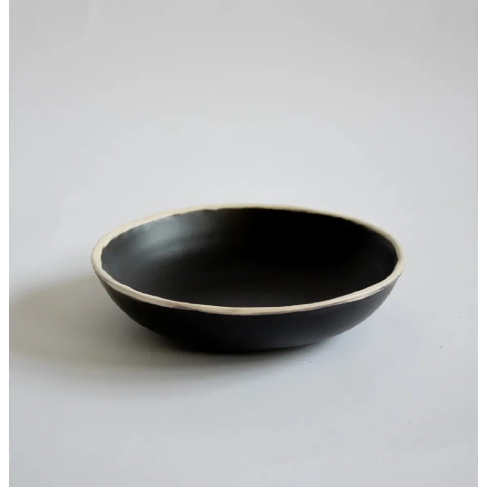 ASSIETTE CREUSE CERAMIQUE NOIRE
