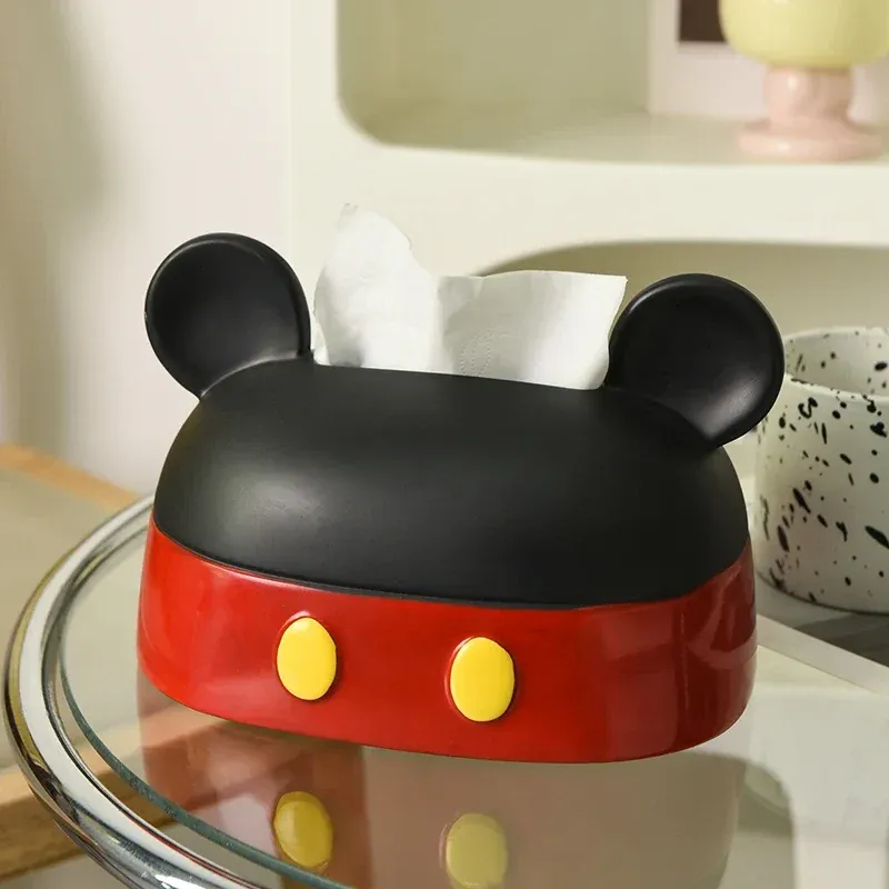 Boîte à mouchoirs Mickey Mouse en papier, décoration de table à thé, de salon, de bureau, de salle à manger