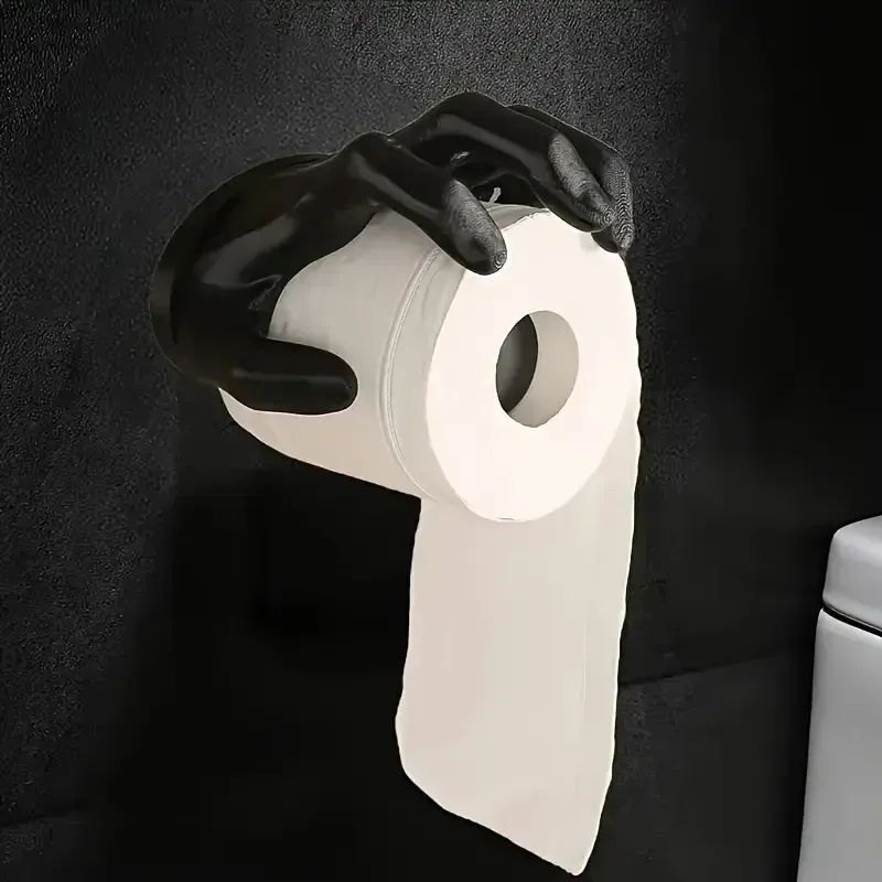 1 boîte de papier toilette décorative en forme de main de sorcière noire, style gothique, design créatif, décoration d'int...