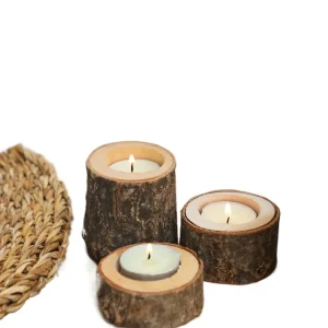 Bougeoir en bois couleur bois Vintage, décoration de Table, décoration de noël, de maison, de mariage, cadeau esthétique
