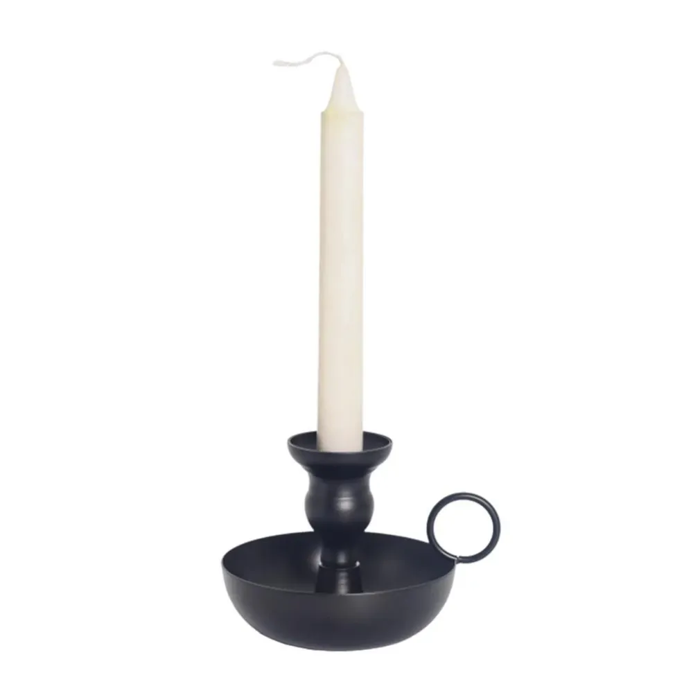 Bougeoir en fer noir vintage