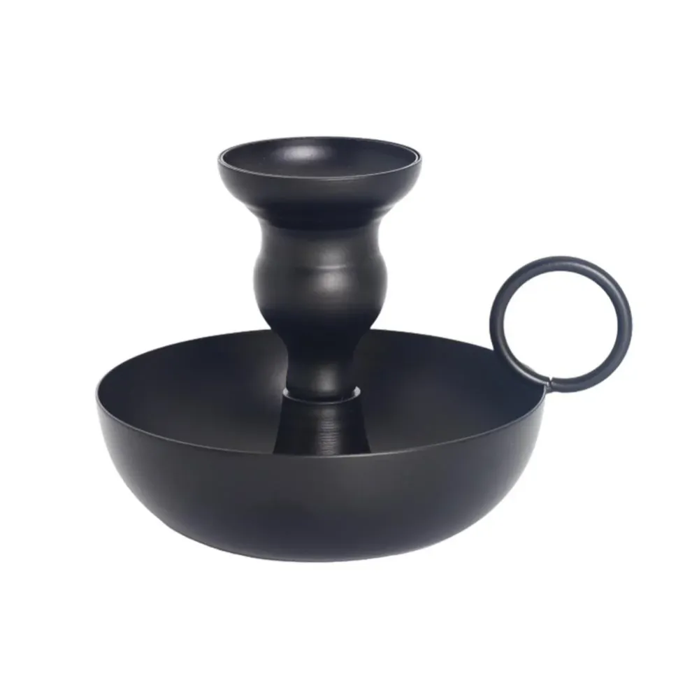 Bougeoir en fer noir vintage