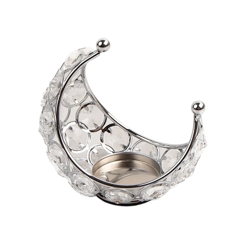 Bougeoir en forme de lune, chandelier en fer élégant pour décoration de mariage et de noël