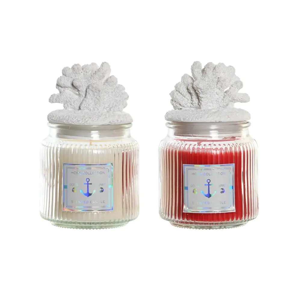 Bougie Parfumée DKD Home Decor Corail méditerranéen 430 g (2 Unités)