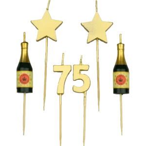 Bougies 75 ans Champagne 17.5cm