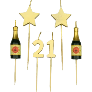 Bougies 21 ans Champagne 17.5cm