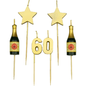 Bougies 60 ans Champagne 17.5cm