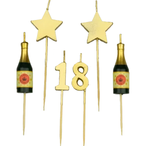 Bougies 18 ans Champagne 17.5cm