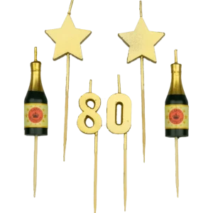 Bougies 80 ans Champagne 17.5cm