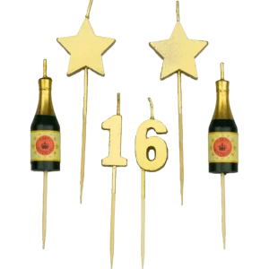Bougies 16 ans Champagne 17.5cm