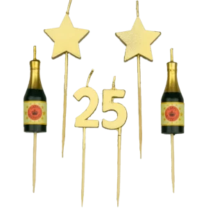 Bougies 25 ans Champagne 17.5cm