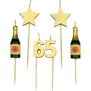 Bougies 65 ans Champagne 17.5cm